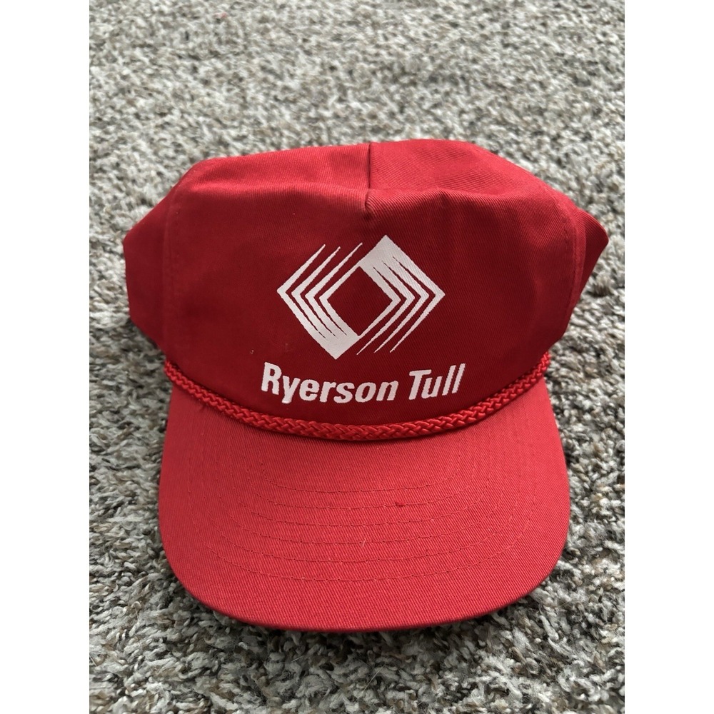 Vintage Ryerson Tull SnapBack Rope‎ Flat Brim Hat Red KC Caps
